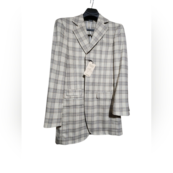 Murano Other - Murano Plaid Jacket in Cream and Gray